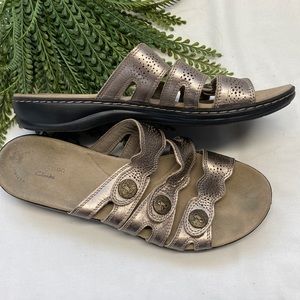 Rose gold Clark’s sandals